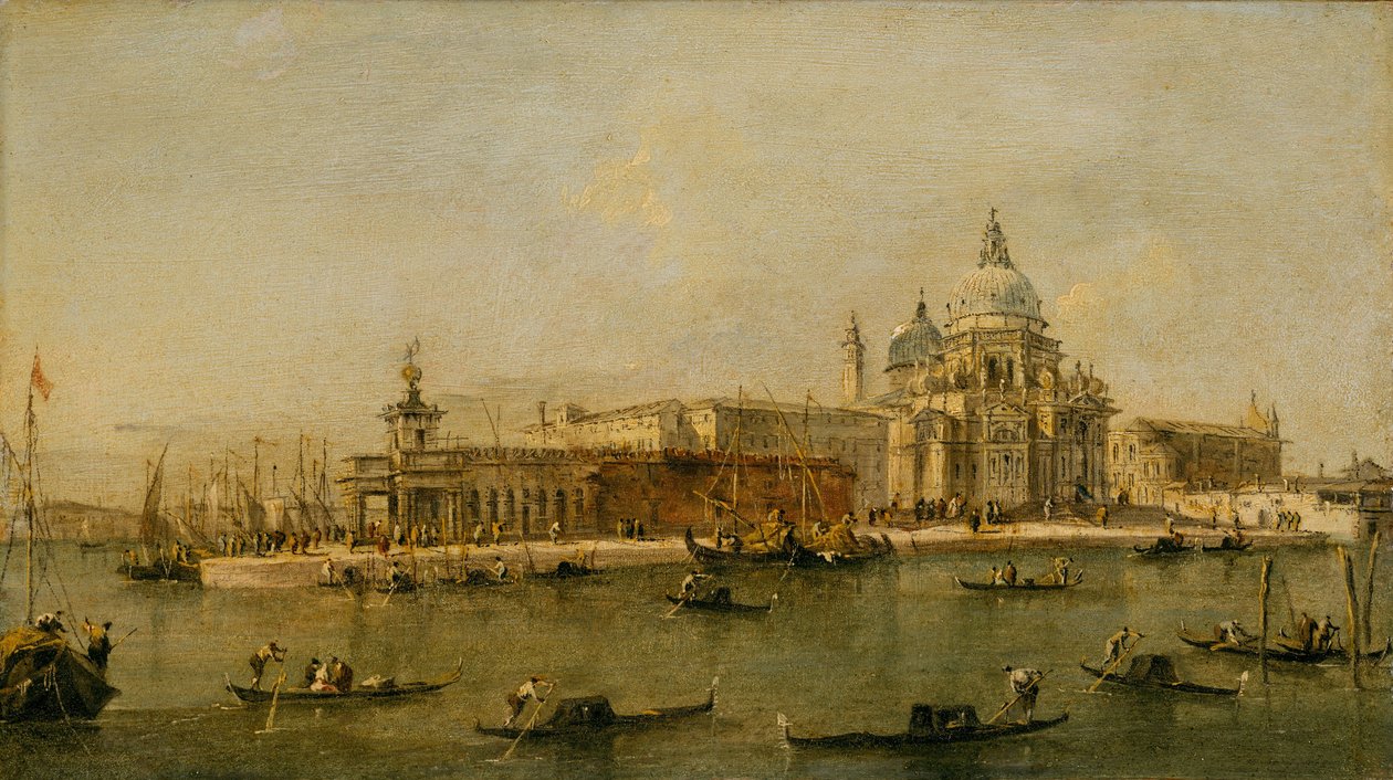 Venise : La Dogana et Santa Maria della Salute - Francesco circle of Guardi