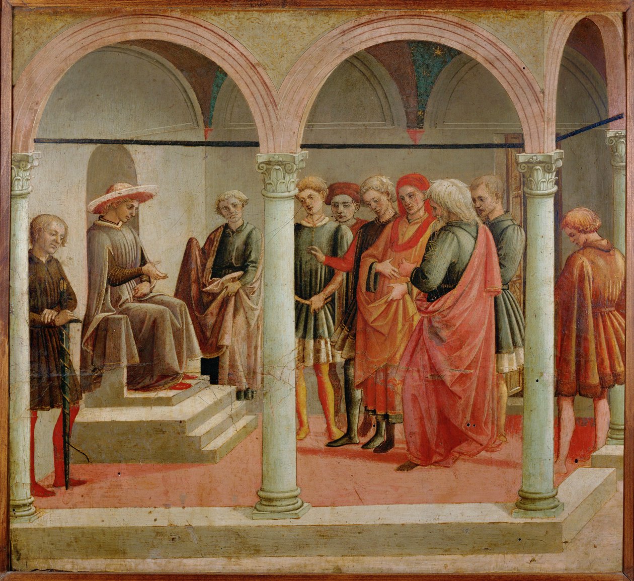 Scène de tribunal (tempera sur bois) - Francesco di Stefano Pesellino