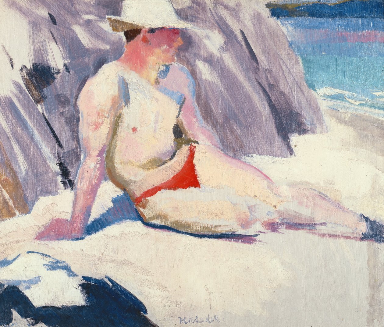 Baigneur au soleil sur la plage, Iona, 1928 - Francis Campbell Boileau Cadell