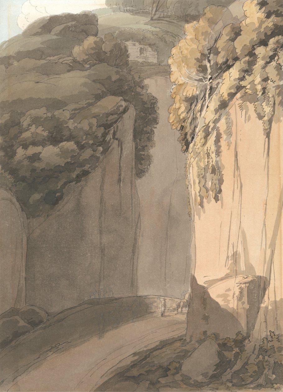 Entrée de la grotte à Posilippo, Naples - Francis Towne