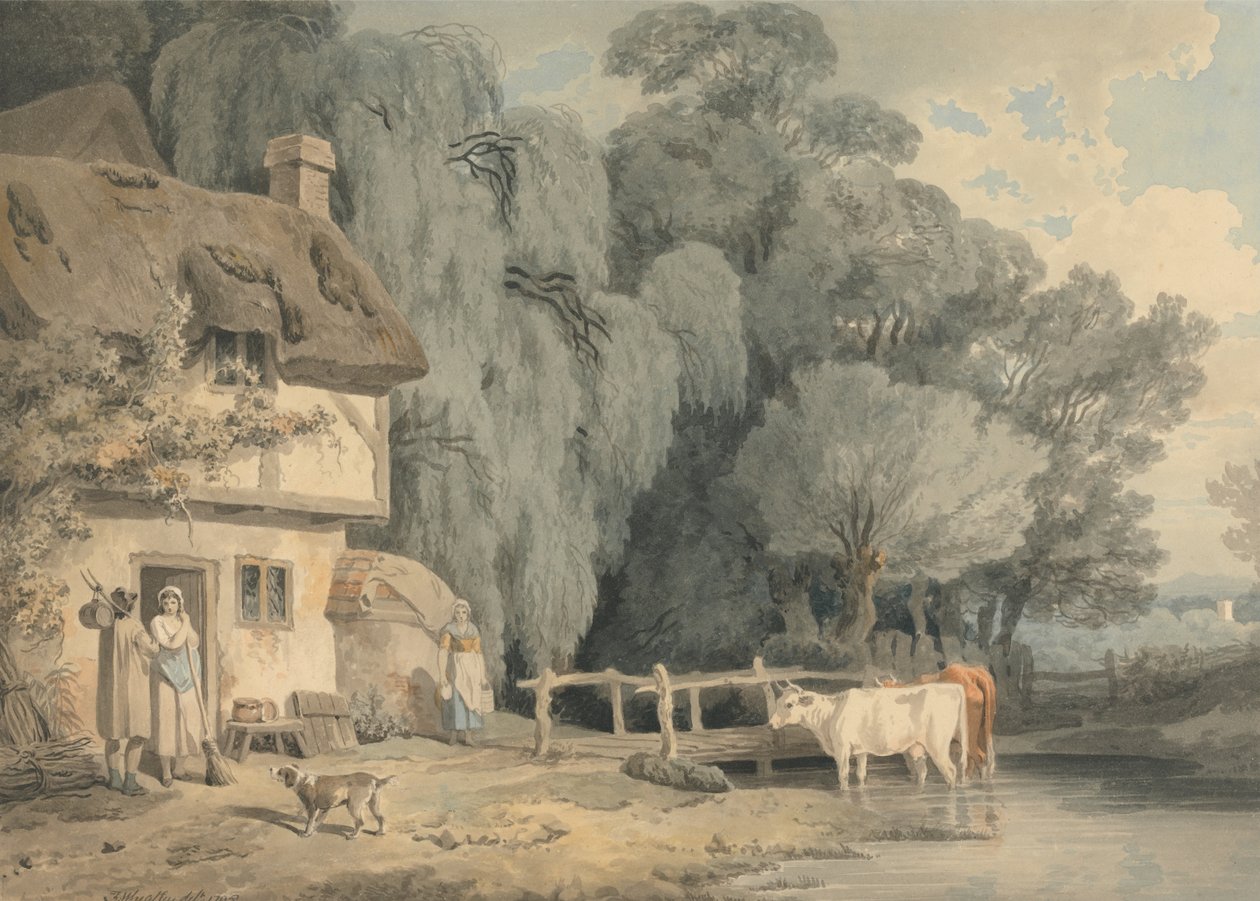 Scène de campagne - Figures près d