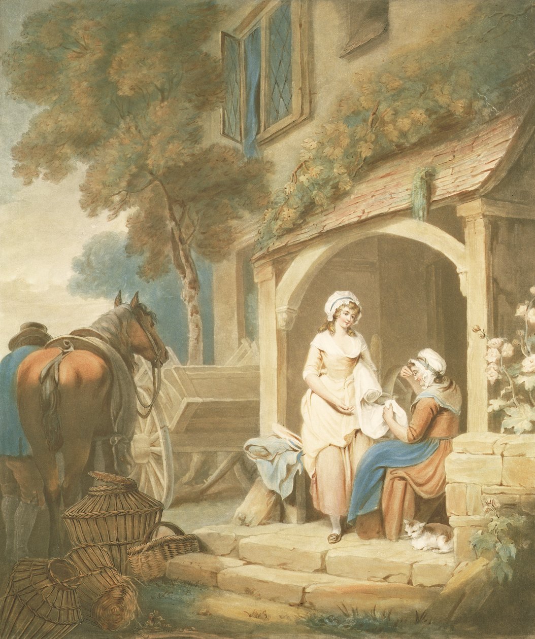 De retour du marché, gravé par W. Annis, publié par Morgan et Pearce, 1803 - Francis Wheatley