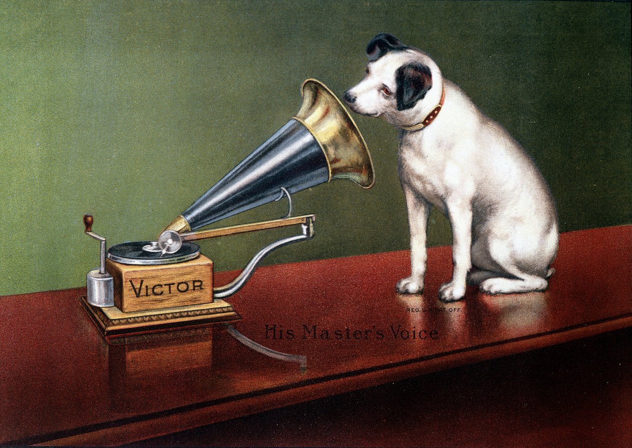 Advertising "La Voix de son Maître" - in "The Theatre" - Francis (after) Barraud