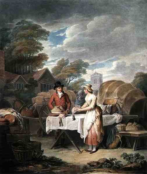 Au marché, gravé par W. Annis, publié par Morgan & Pearce - Francis (after) Wheatley