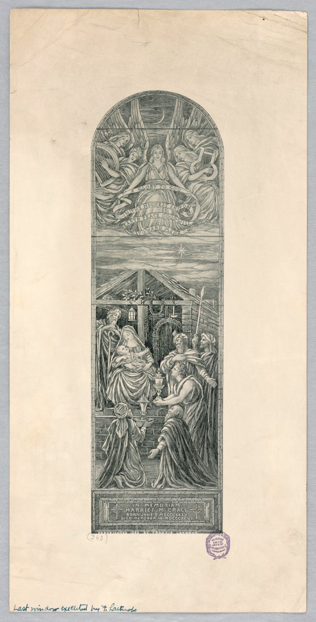 Vitrail commémoratif pour Harriet M. Crall - Francis Augustus Lathrop