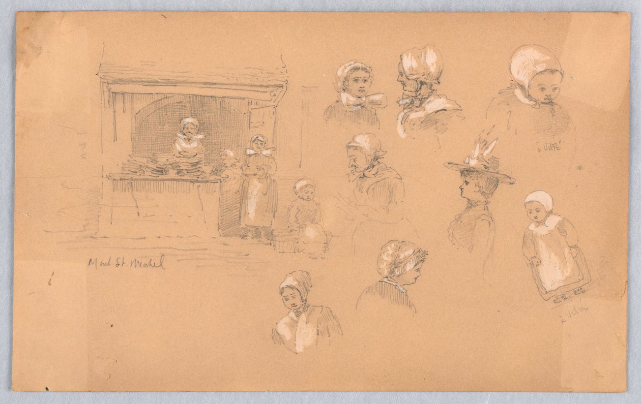 Croquis des Citadins à Mont St. Michel et Vitré - Francis Augustus Lathrop