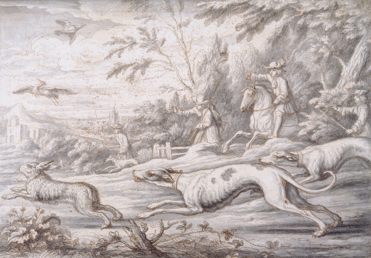 Chasse au lièvre - Francis Barlow