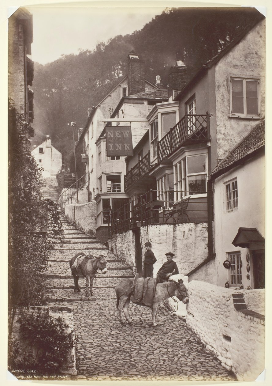 Clovelly, le New Inn et la rue, 1860-1894 - Francis Bedford