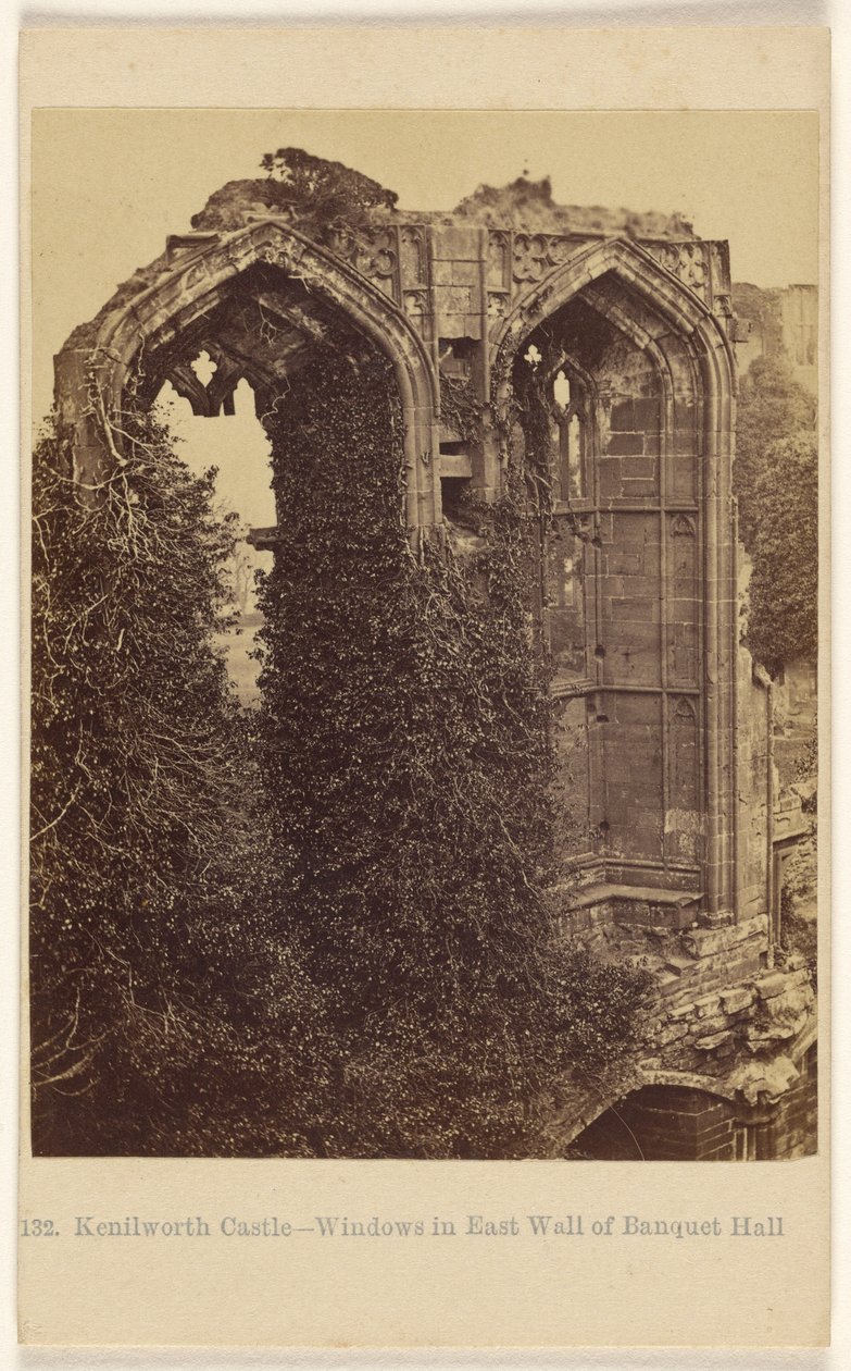 Château de Kenilworth - fenêtres dans le mur est de la salle de banquet - Francis Bedford