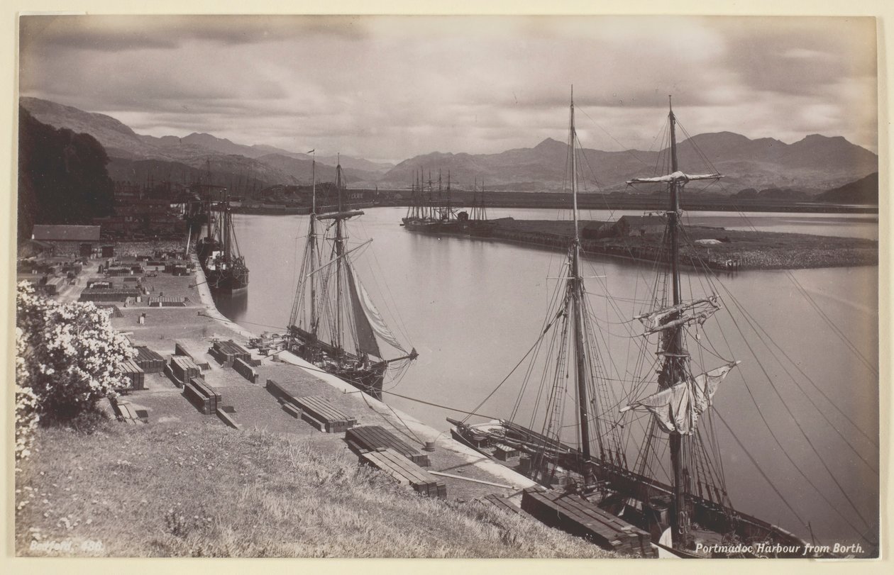 Port de Portmadoc depuis Borth, 1860-94 - Francis Bedford