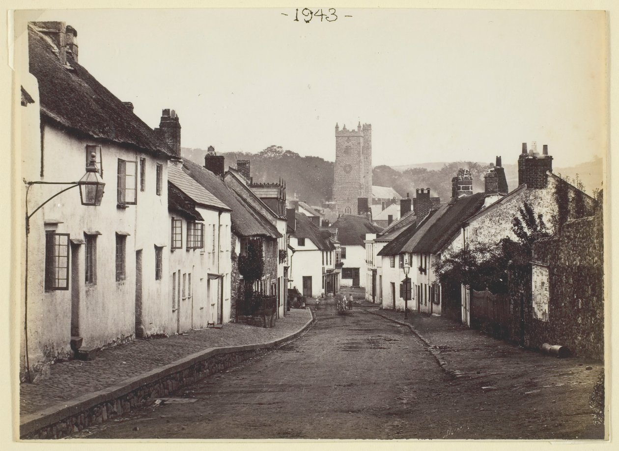 [Cottages au toit de chaume et église], 1860-94 - Francis Bedford