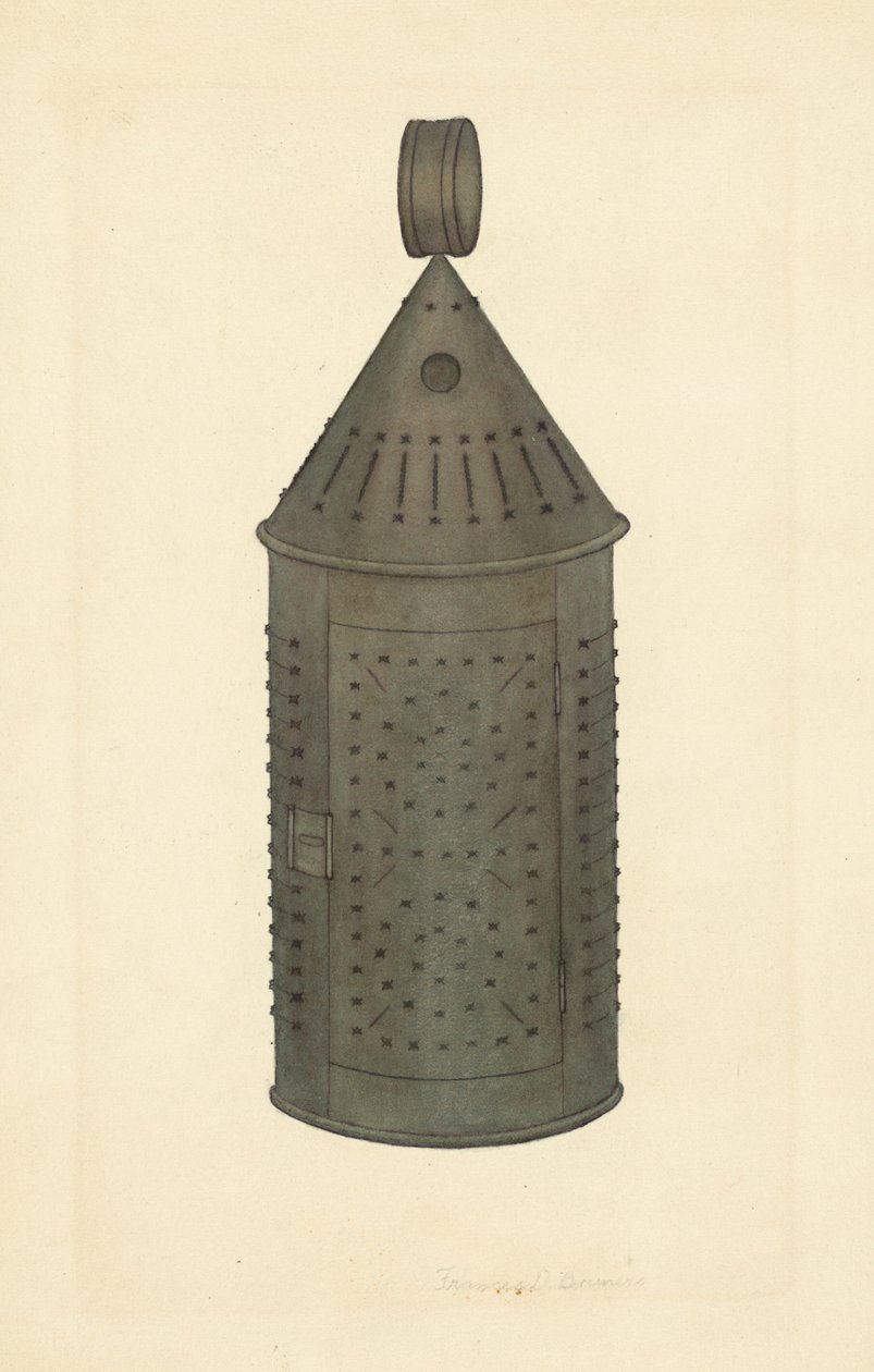 Lanterne en étain percée - Francis Bruner