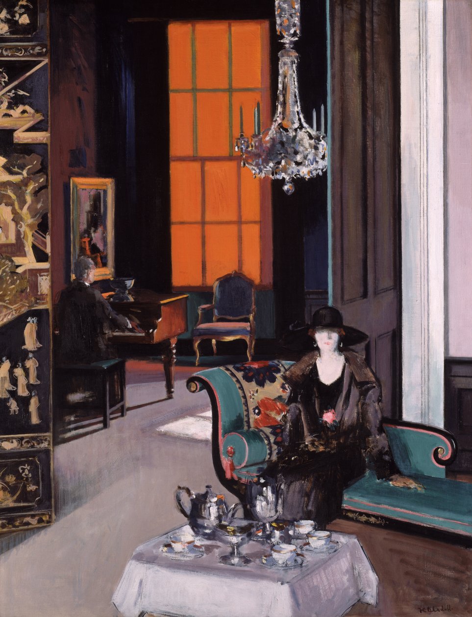 Intérieur : Le store orange - Francis Campbell Boileau Cadell