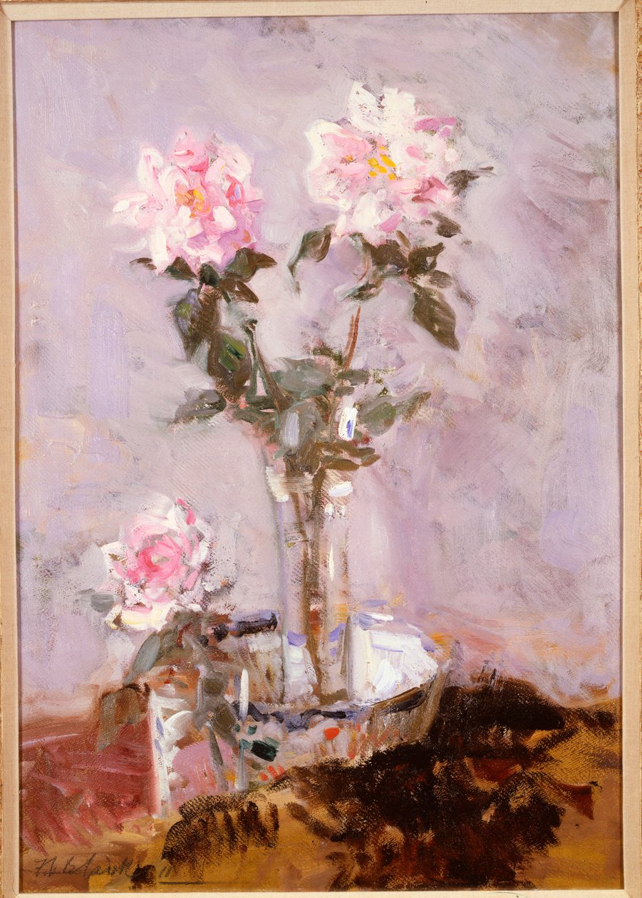 Roses Roses dans un Vase en Verre - Francis Campbell Boileau Cadell