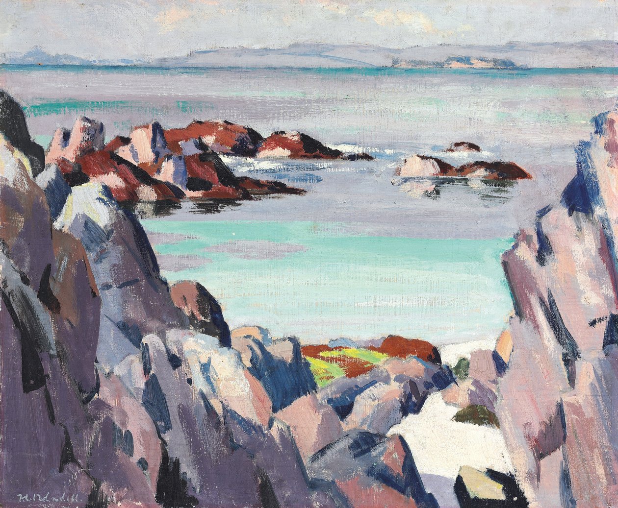 Staffa et Rhum depuis Iona - Francis Campbell Boileau Cadell