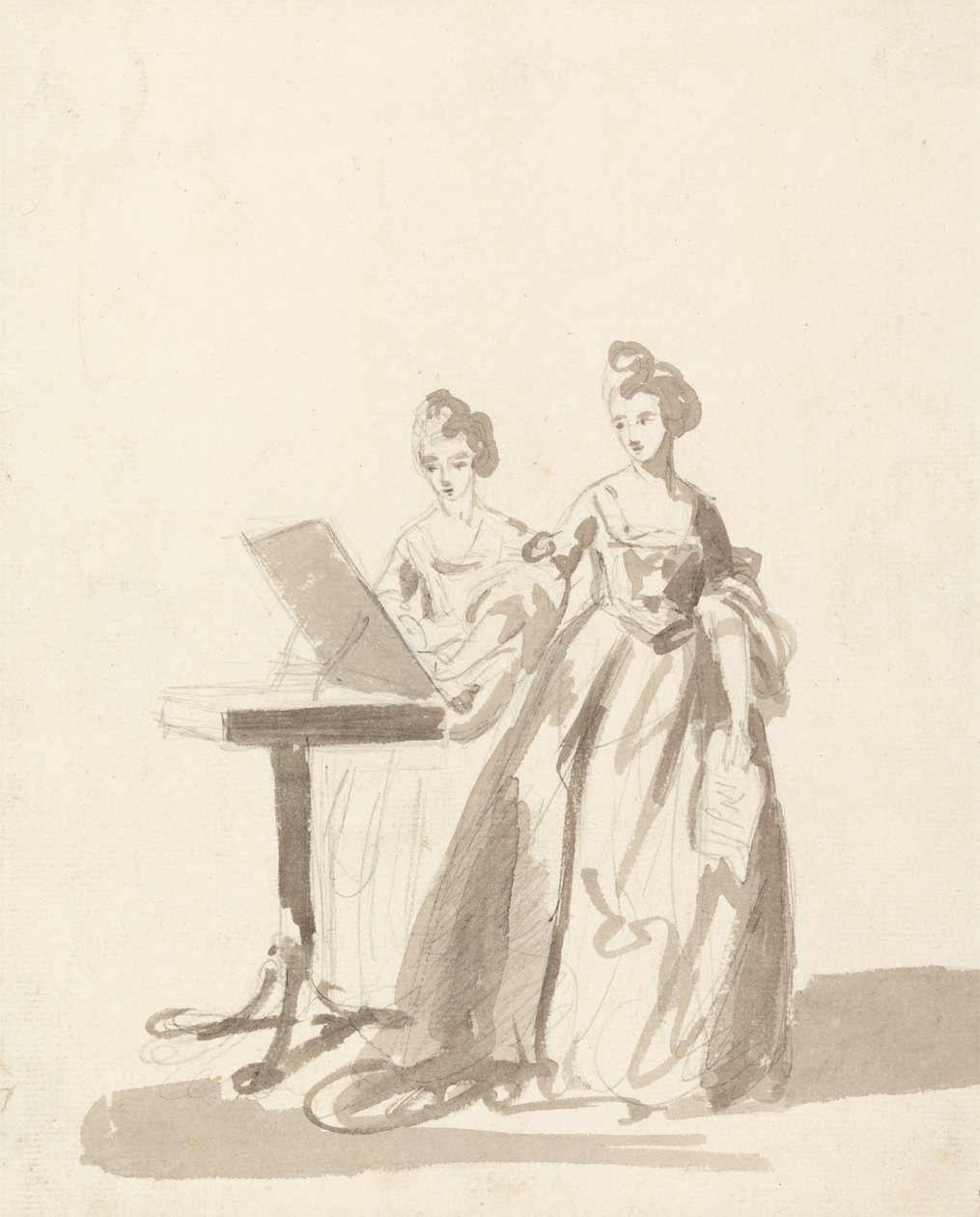 Étude pour le portrait de la princesse Louisa et de la reine Caroline Mathilde de Danemark - Francis Cotes