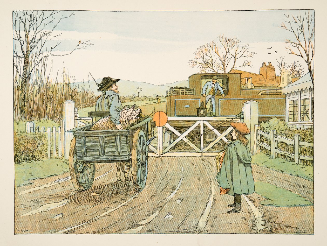 The Engine Driver, tiré de Four and Twenty Toilers, pub. 1900 (lithographie couleur) - Francis Donkin Bedford