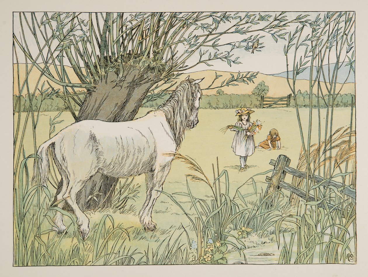 The Old Bus Horse, tiré de Four and Twenty Toilers, pub. 1900 (lithographie couleur) - Francis Donkin Bedford