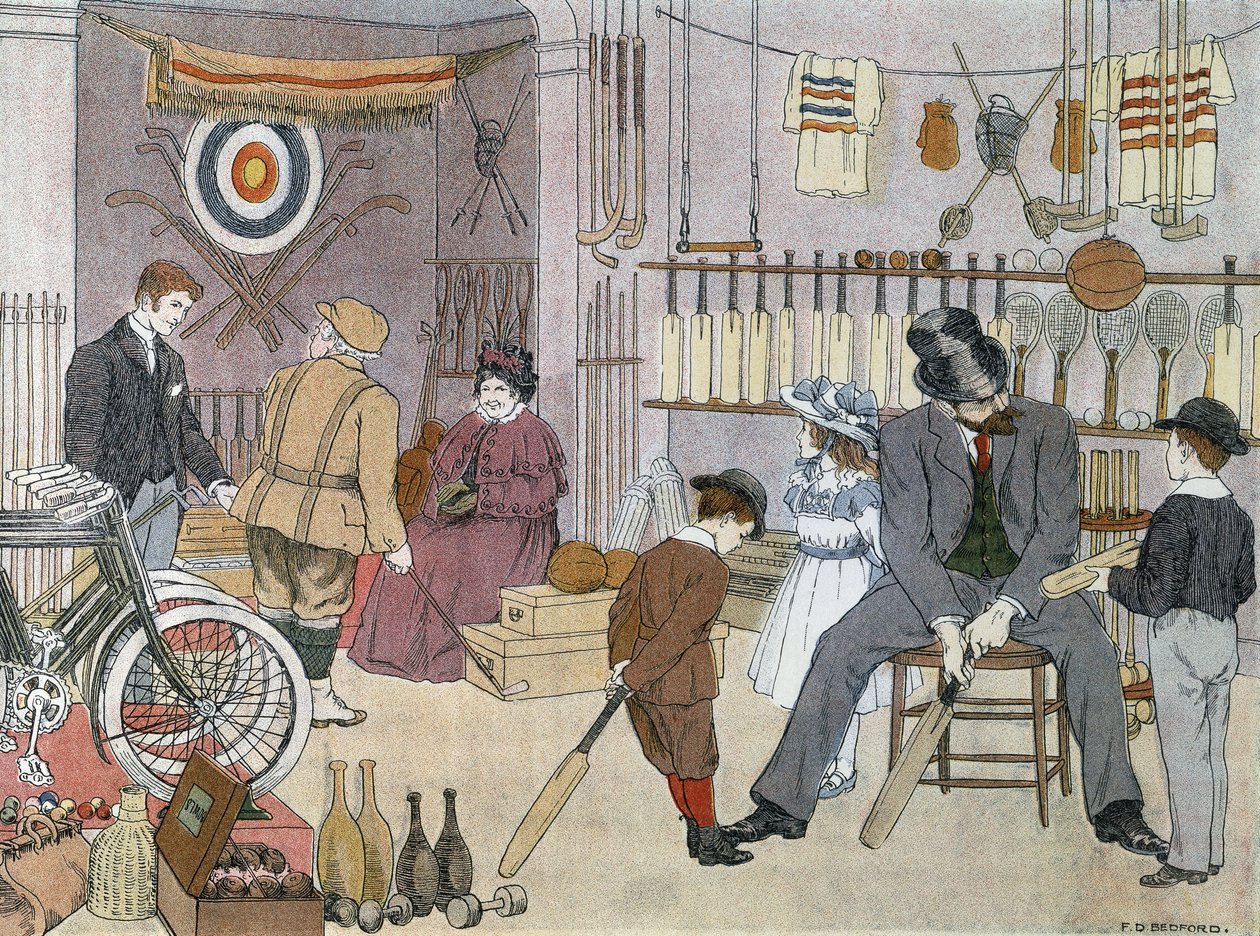 Le magasin de sport, extrait de "The Book of Shops" (Le livre des magasins) - Francis Donkin Bedford