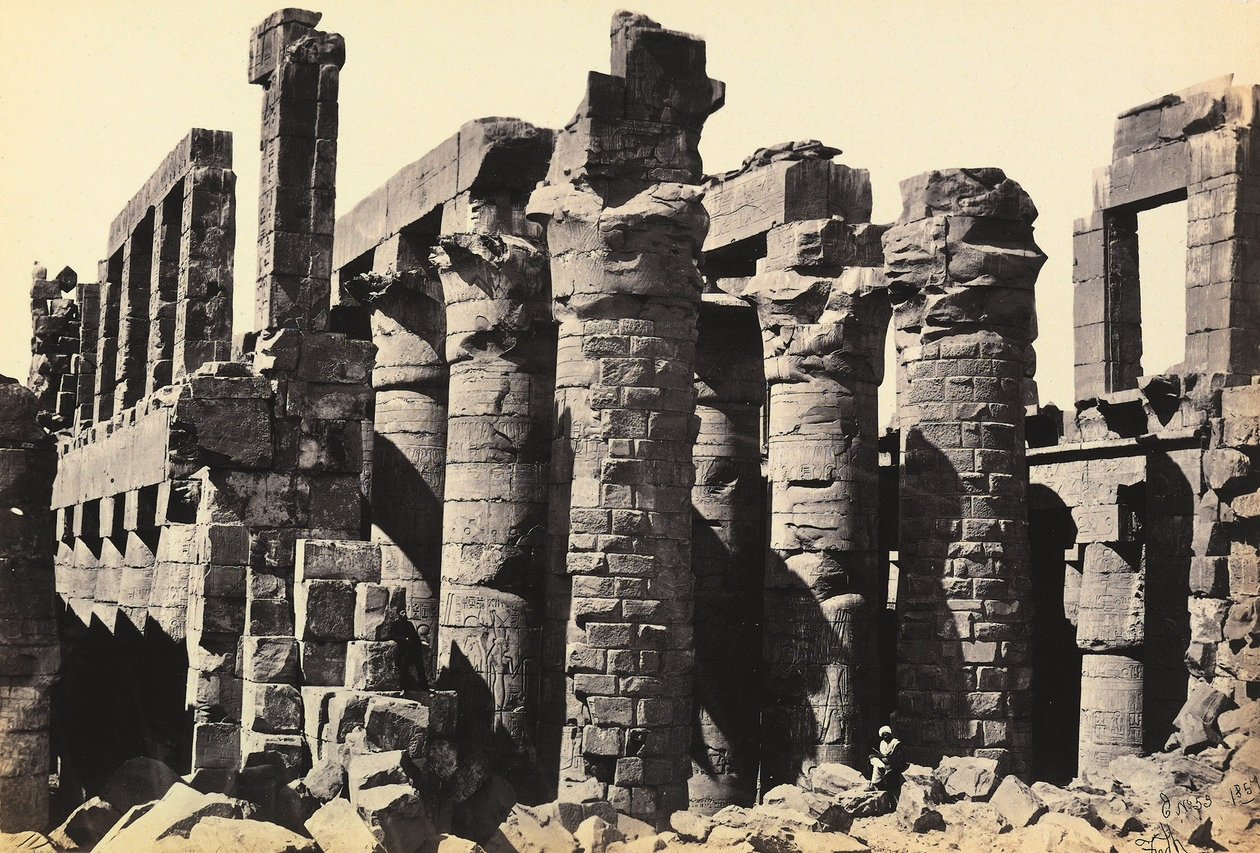 "Égypte et Palestine": ruines de la grande salle hypostyle du Grand Temple d