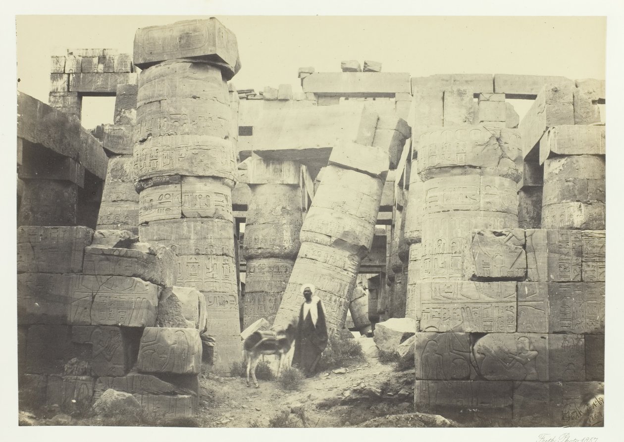 Colonnes dans la Grande Salle, Karnak, 1857 - Francis Frith