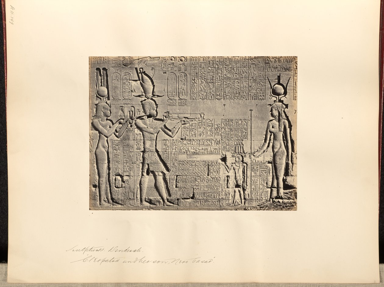 Sculptures, Dendérah, "Cléopâtre et son fils, Néron Casar" - Francis Frith
