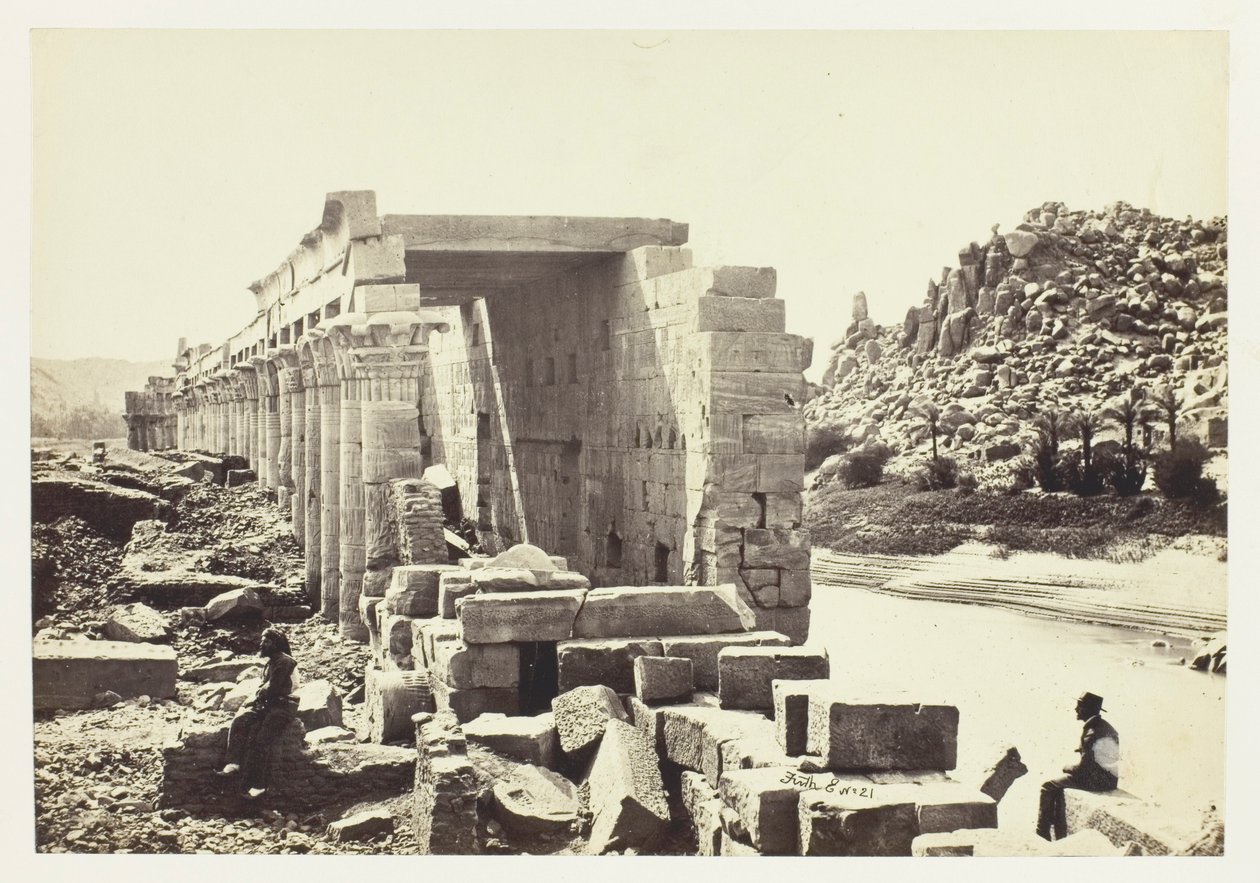 La Colonnade, île de Philæ - Francis Frith