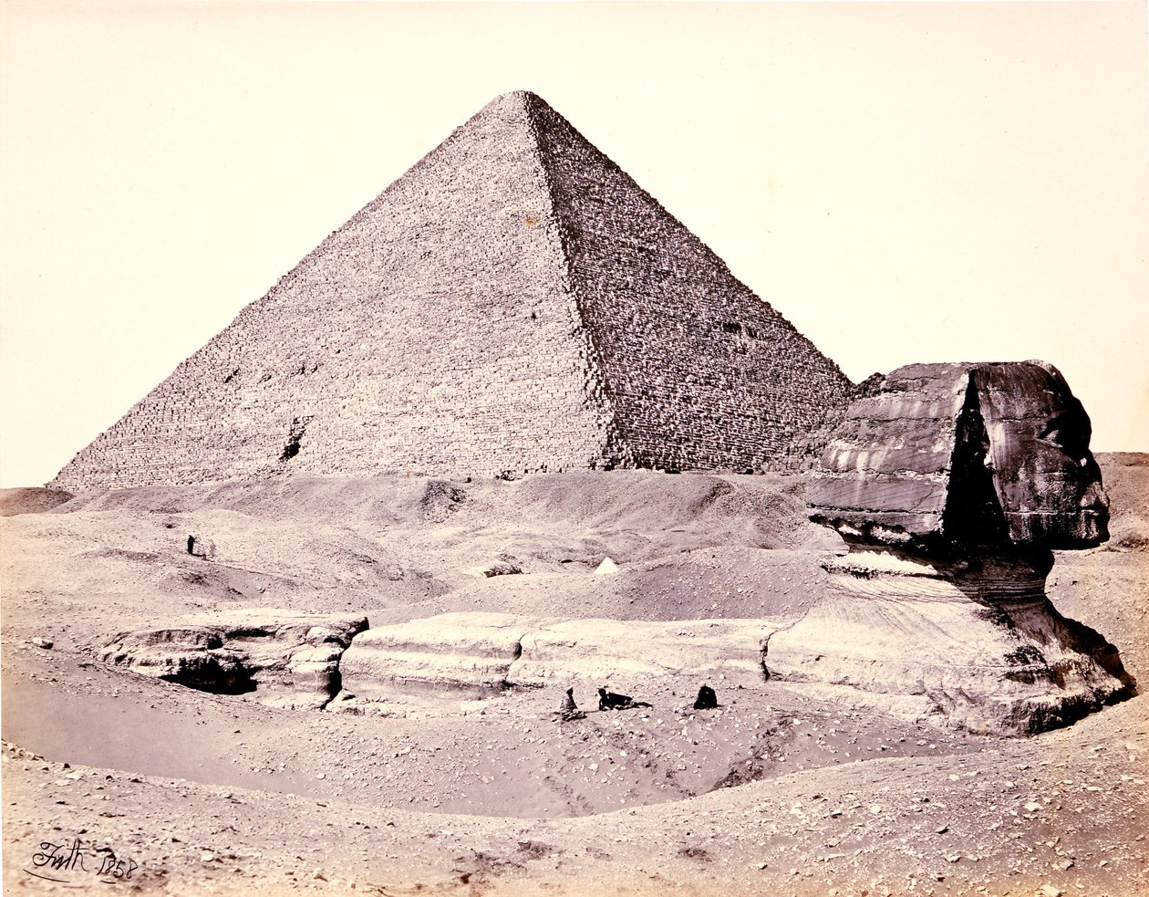 La Grande Pyramide et le Grand Sphinx, vus du sud-ouest - Francis Frith