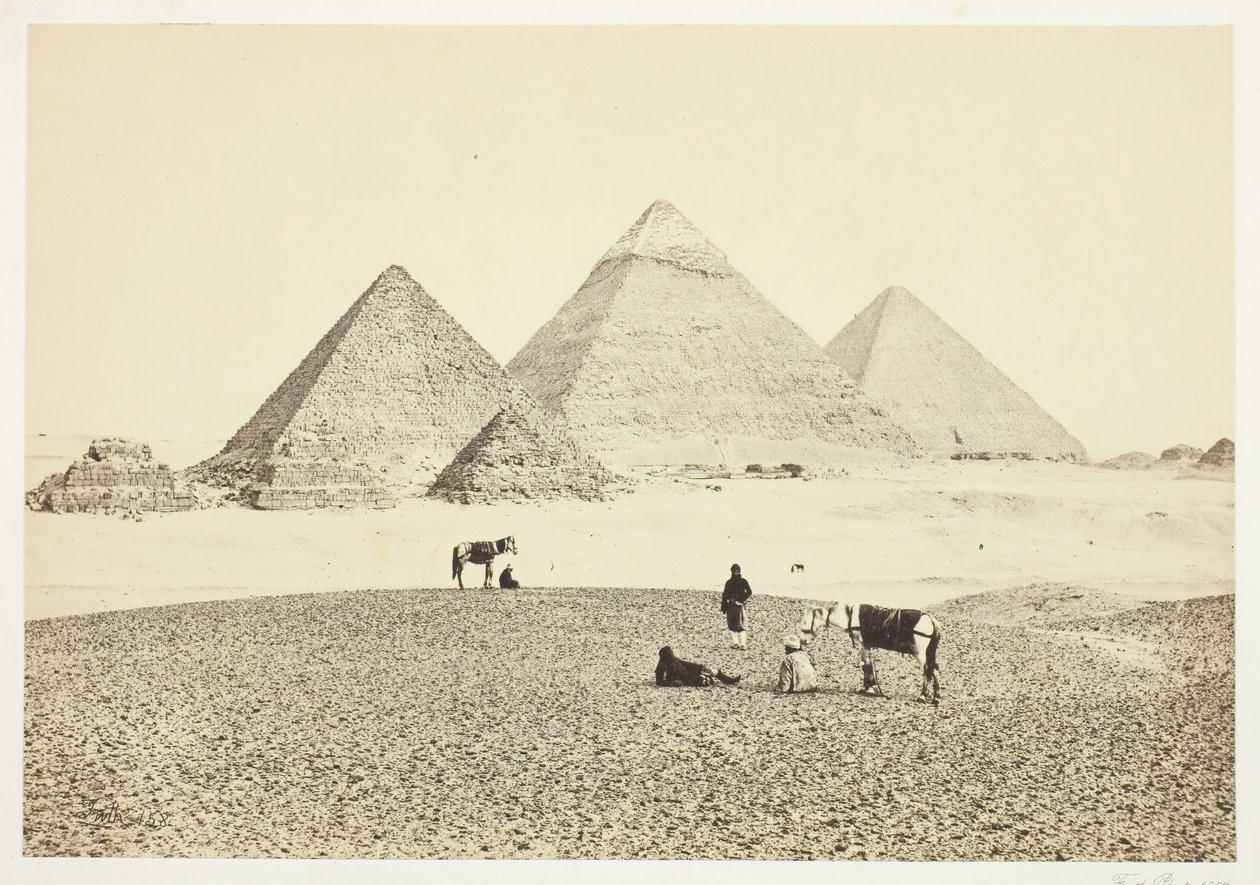 Les Pyramides de Gizeh, du Sud-Ouest, 1857 - Francis Frith