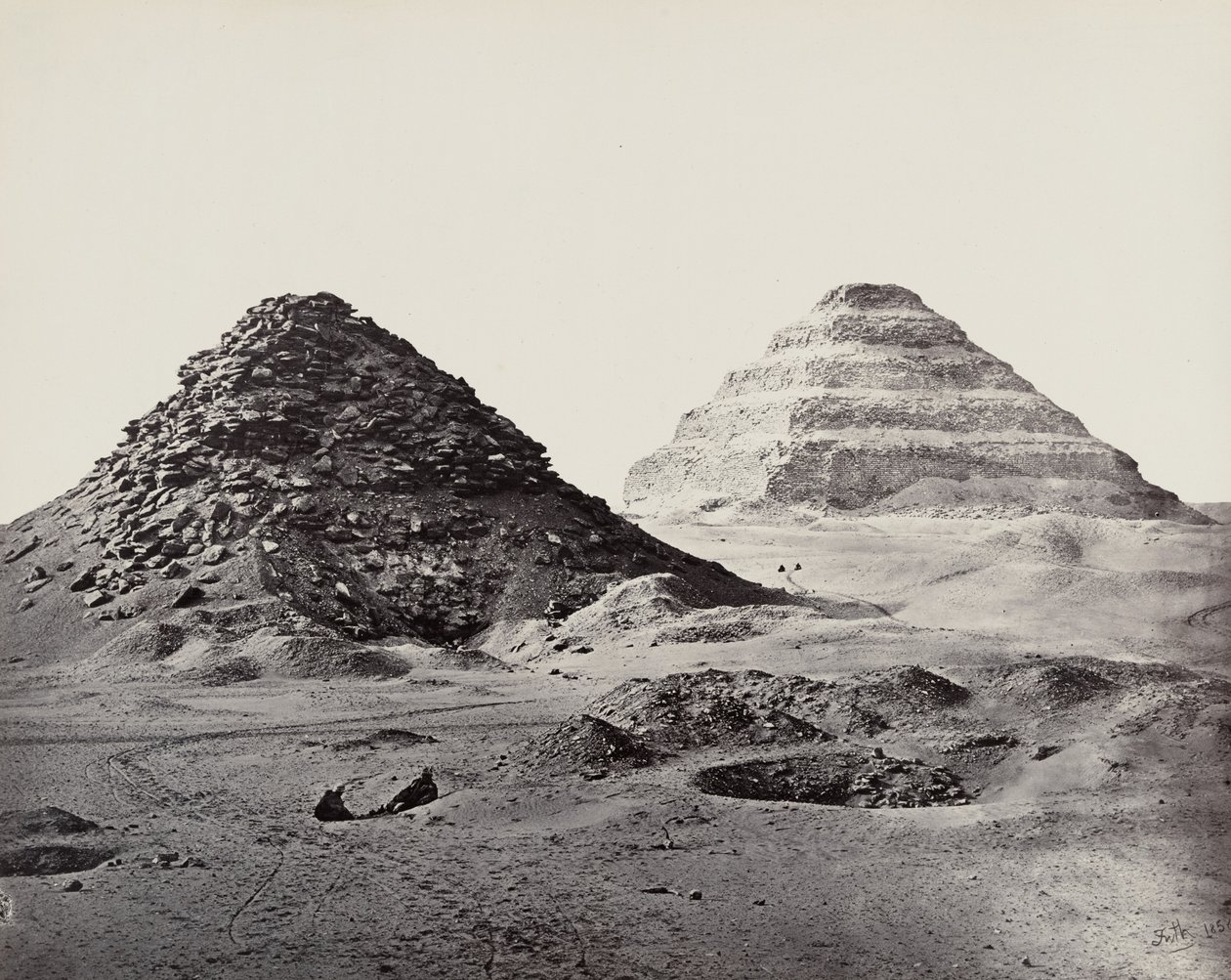 Les pyramides de Saqqarah vues du nord-est - Francis Frith