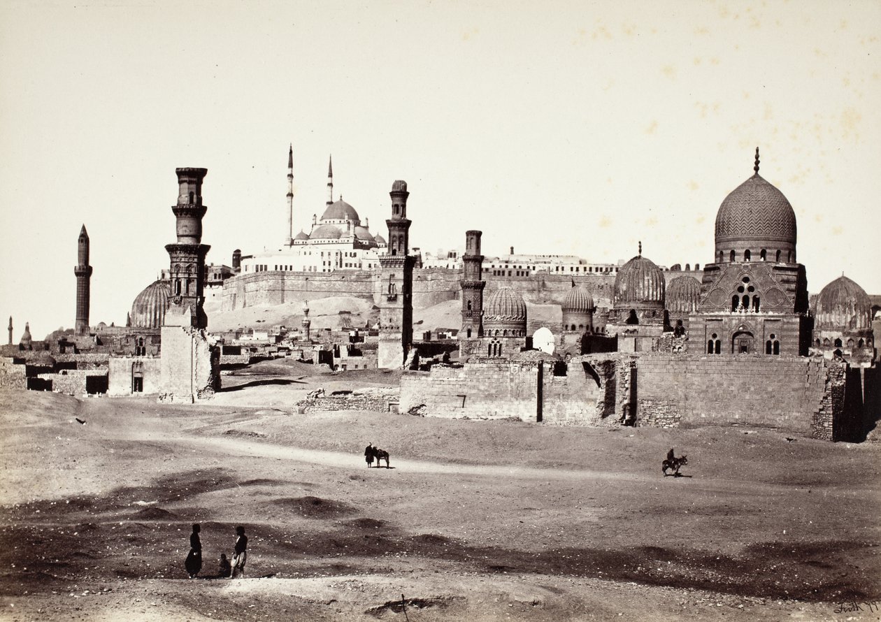Tombes dans le cimetière sud, Le Caire - Francis Frith