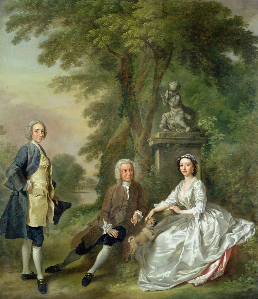 Jonathan Tyers (d.1767) et sa fille, Elizabeth, et son mari, John Wood, c.1750-52 - Francis Hayman