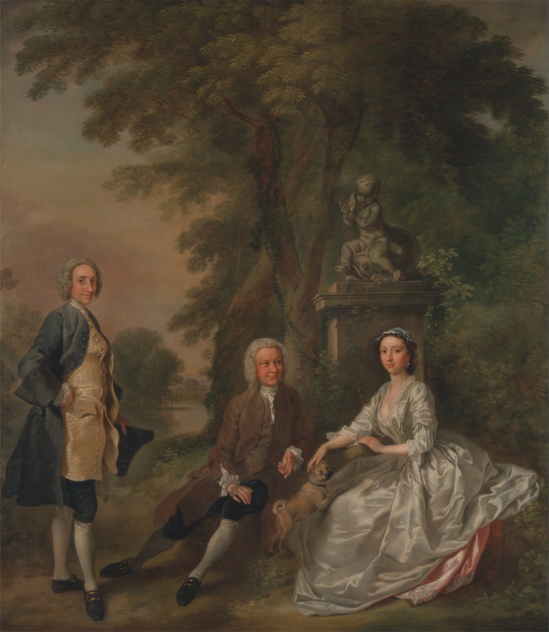 Jonathan Tyers, avec sa fille Elizabeth et son mari John Wood - Francis Hayman