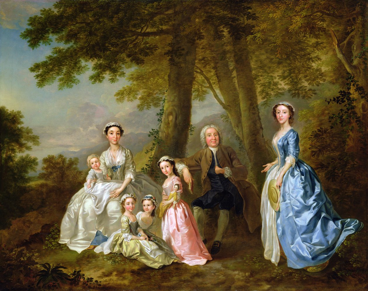 Samuel Richardson assis avec sa deuxième famille - Francis Hayman