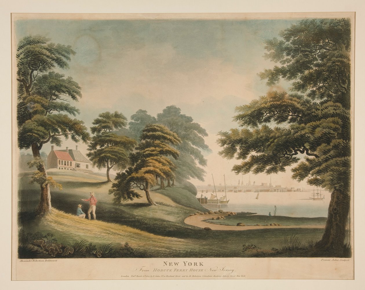 New York (depuis Hobuck Ferry House, New Jersey) - Francis Jukes