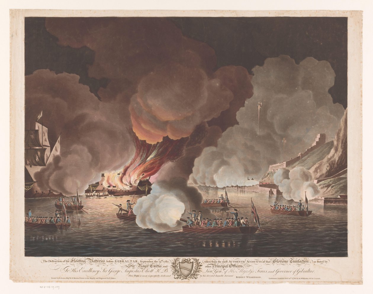 La Destruction des batteries flottantes devant Gibraltar, le 14 septembre 1782 - Francis Jukes