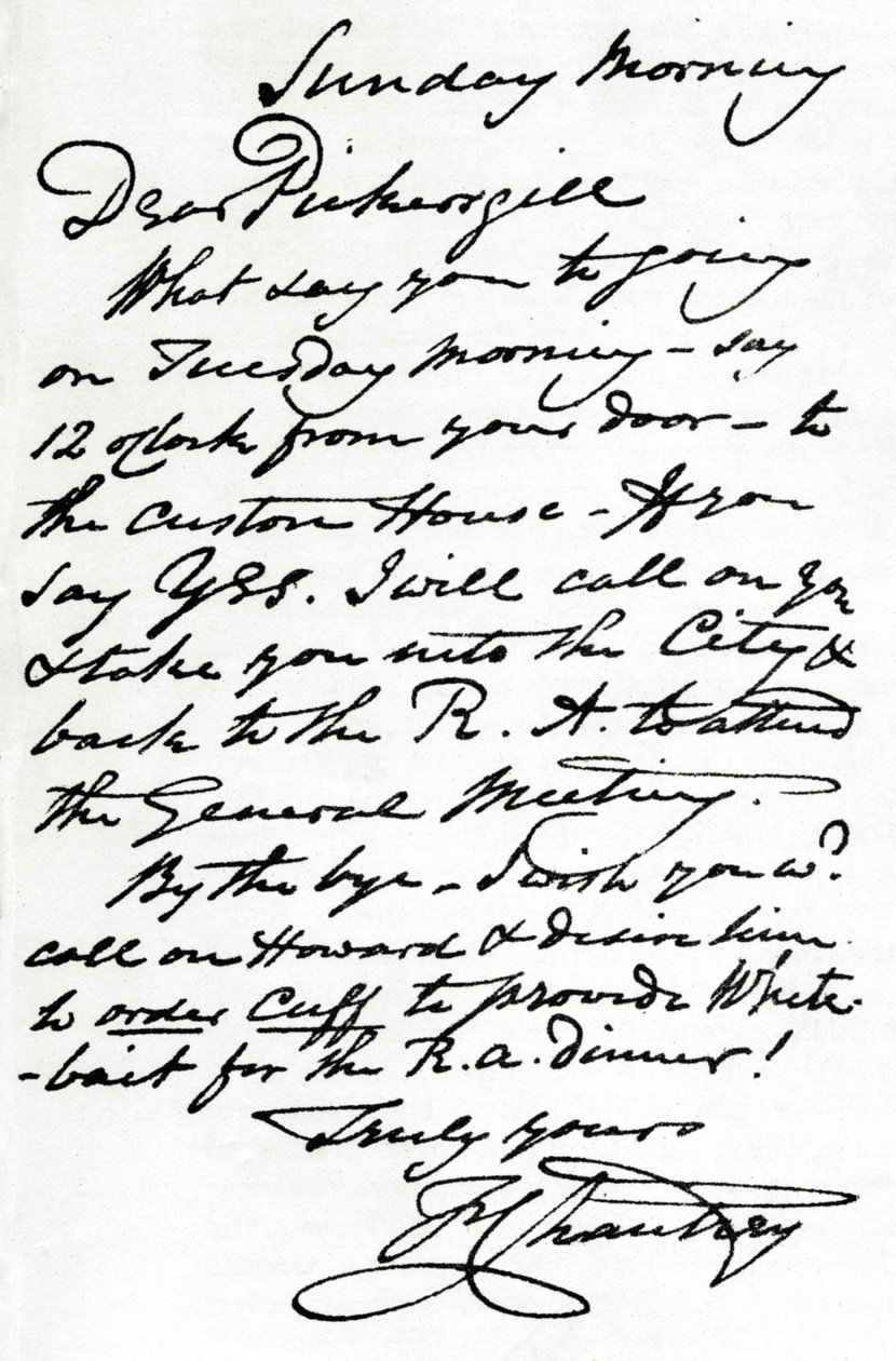 Une lettre de Francis Leggatt Chantrey, 1839, 1904 - Francis Legatt Chantrey