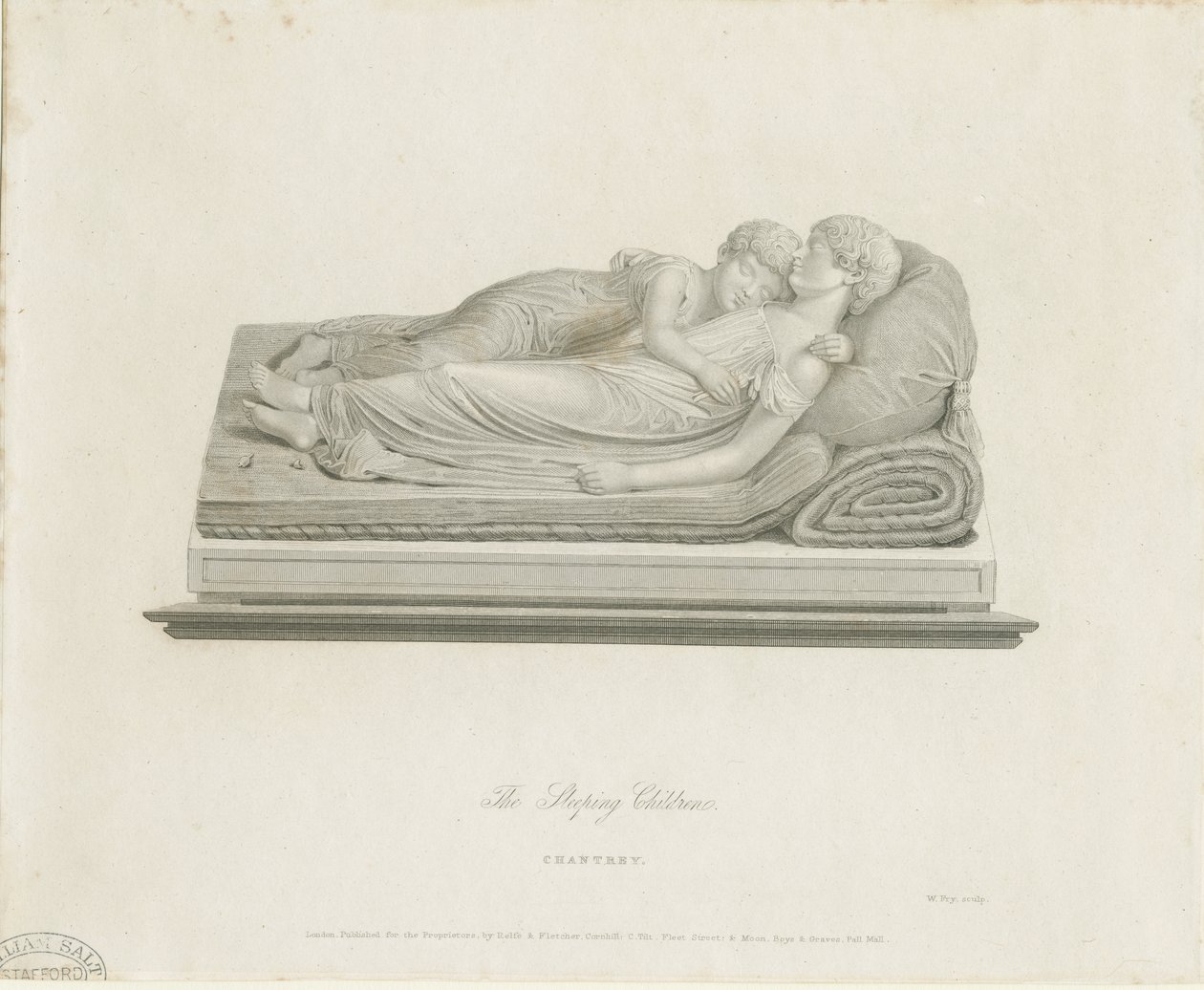 Cathédrale de Lichfield - "Les Enfants Endormis" (gravure, 19e siècle) - Francis Legatt Chantrey