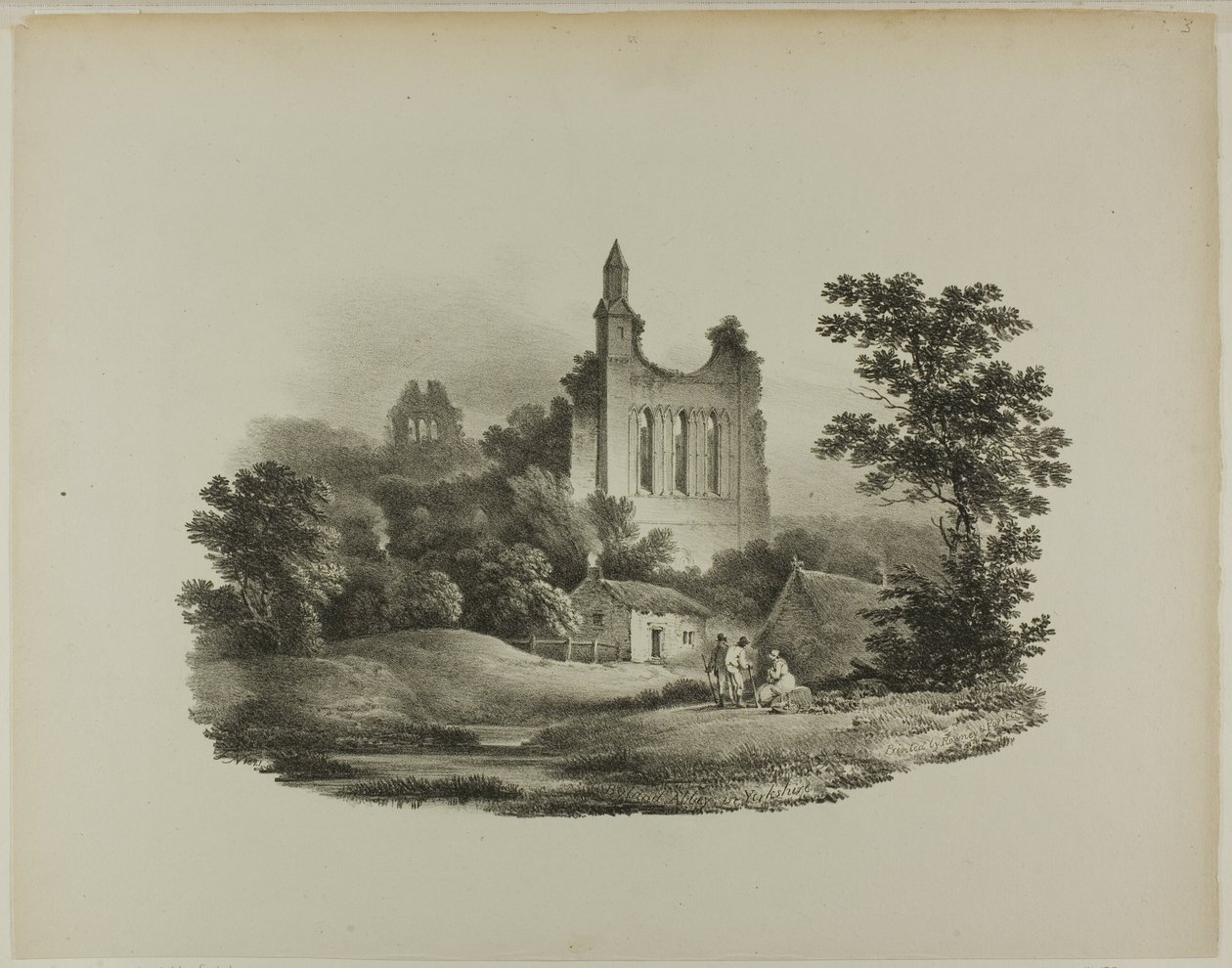 Abbaye de Byland, Yorkshire - Francis Nicholson