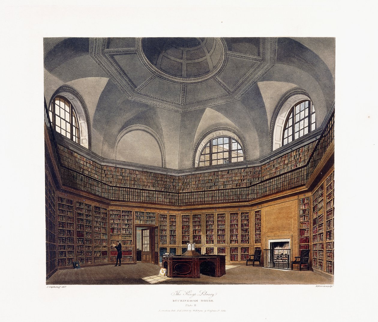 La bibliothèque du roi, Buckingham House - Francis Phillip (after) Stephanoff