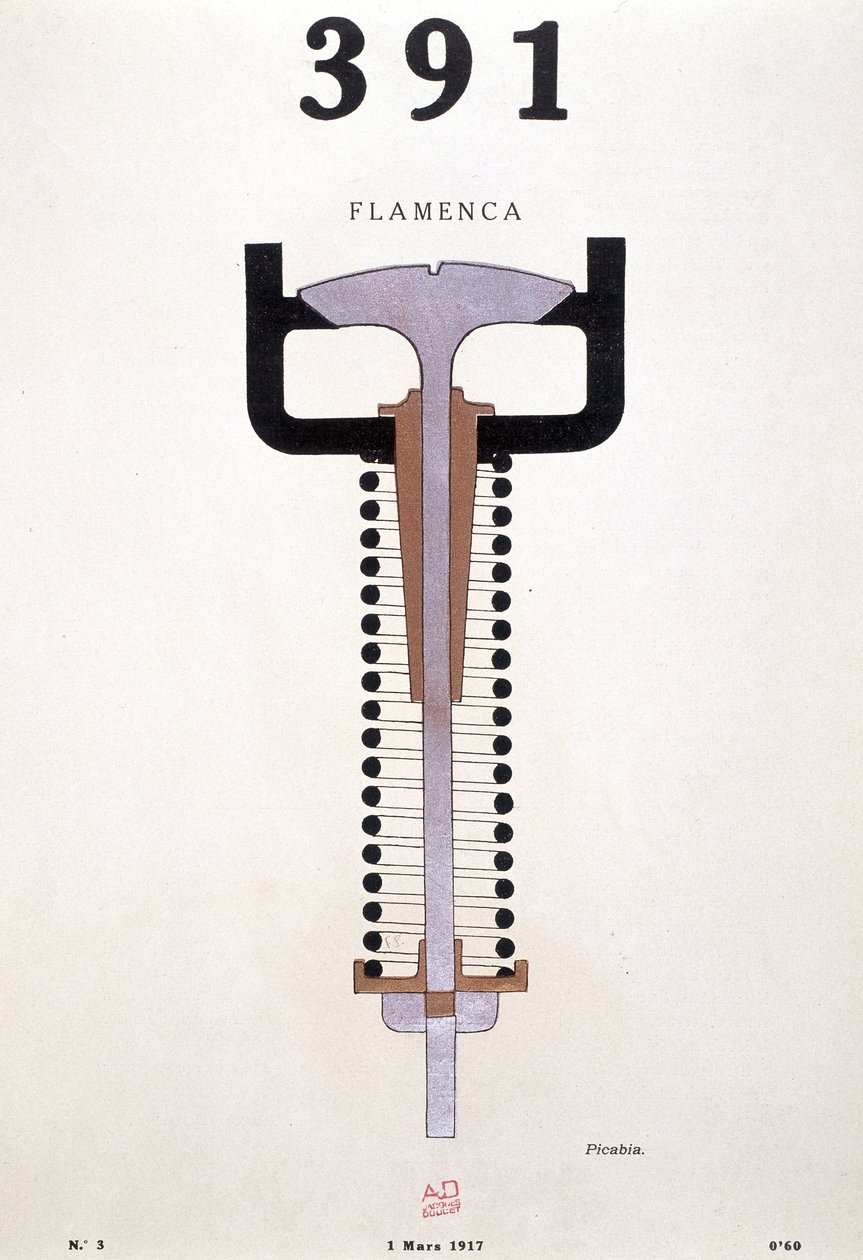 Couverture du "391" de Picabia (1879-1953), n° 3 du 01/03/1917 (lithographie) - Francis Picabia