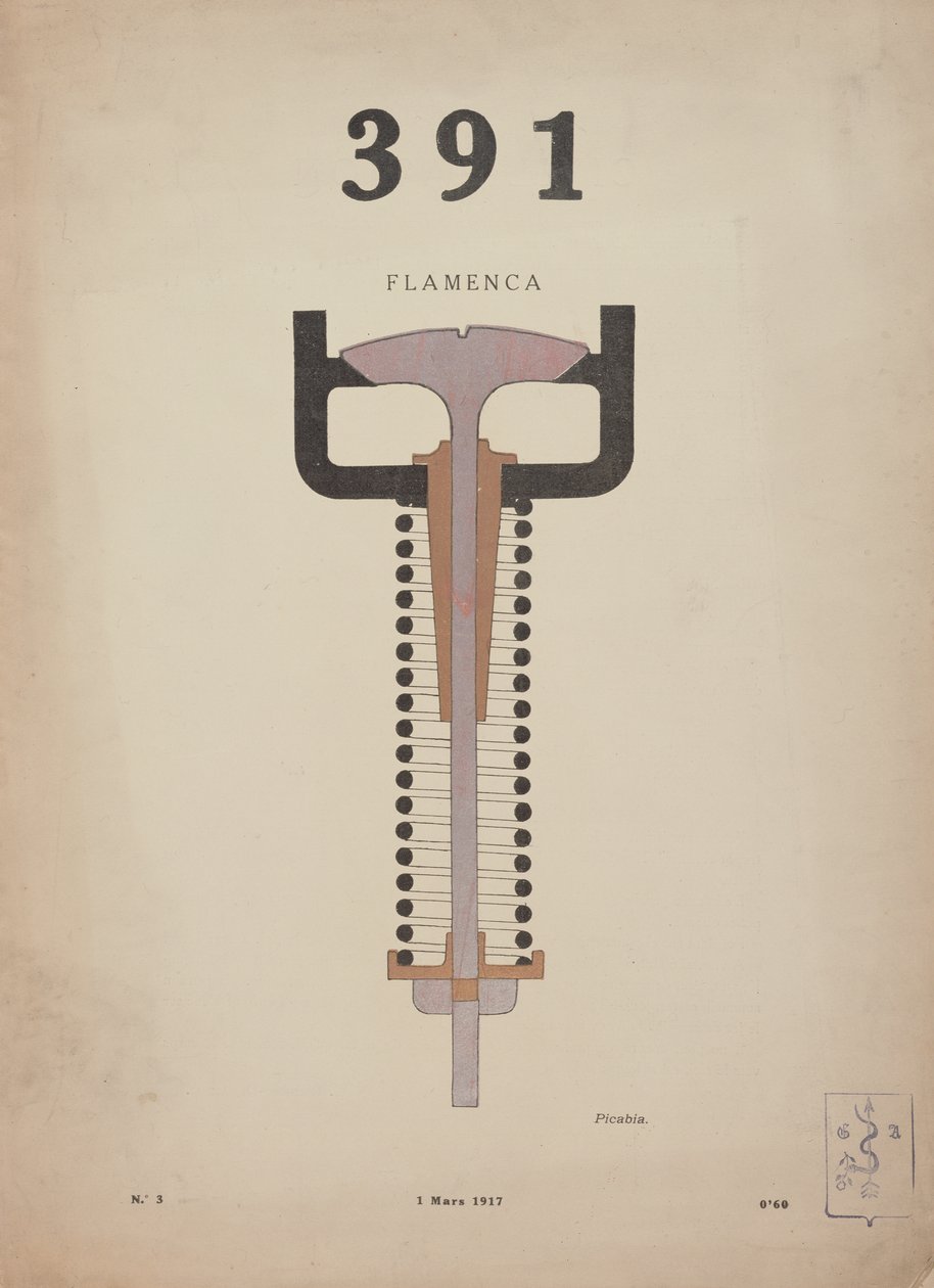 Flamenca", dessin de couverture pour le périodique dadaïste "La Revue", numéro 391 n° 3. - Francis Picabia