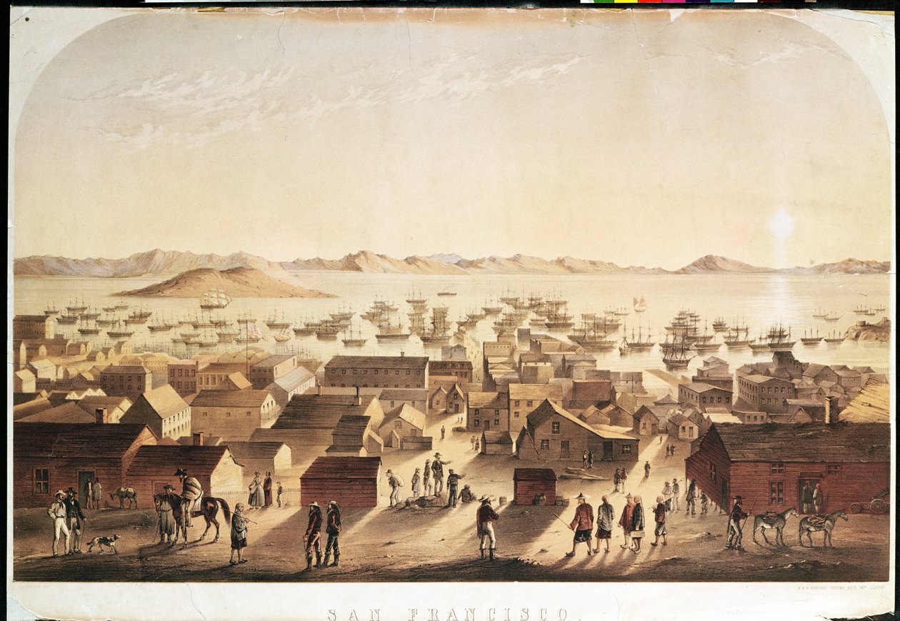 Vue générale de San Francisco, publiée par M et N Hanhart, c.1850-52 - Francis Samuel Marryat
