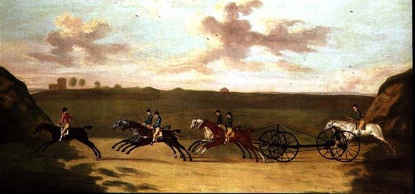La course de voitures à Newmarket, contre la montre, 29 août 1750 - Francis Sartorius