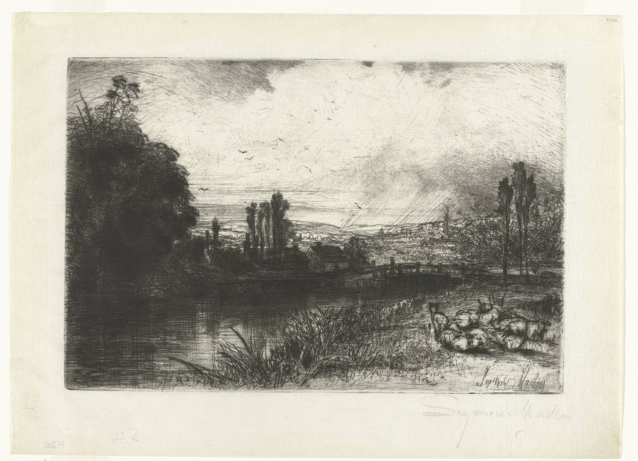 La rivière Test - Francis Seymour Haden (Sir) (signed by artist)