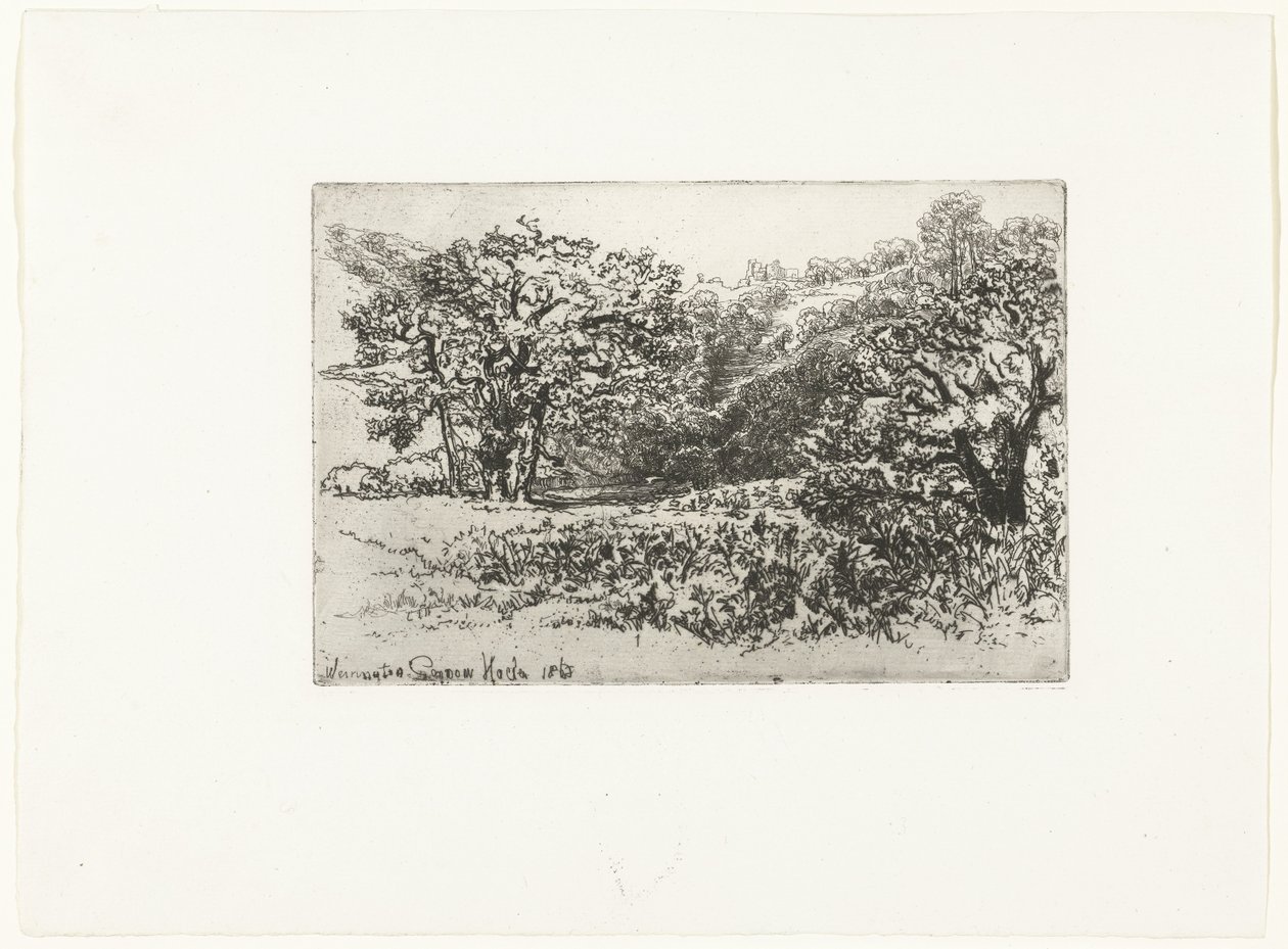 Landschap met een kudde dieren - Francis Seymour Haden (Sir) (signed by artist)