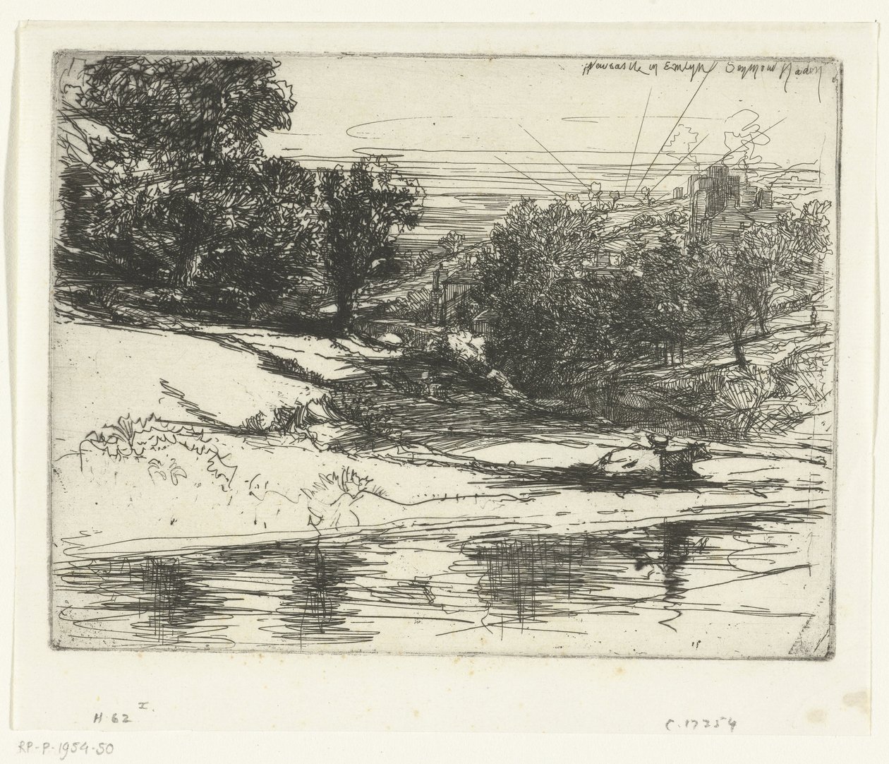 Paysage autour de Castell Newydd au Pays de Galles - Francis Seymour Haden (Sir) (signed by artist)