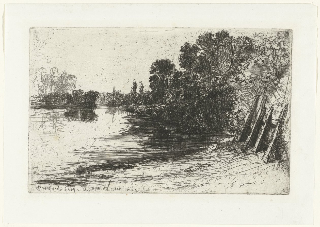 Rive de la Tamise à Brentford - Francis Seymour Haden (Sir) (signed by artist)