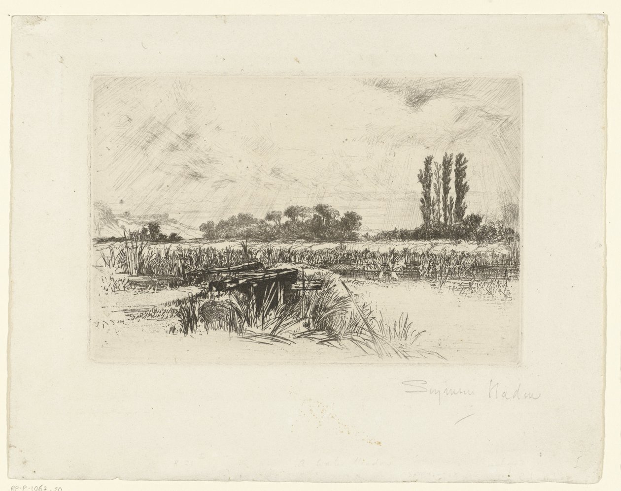 Prairie inondable - Francis Seymour Haden (Sir) (signed by artist)