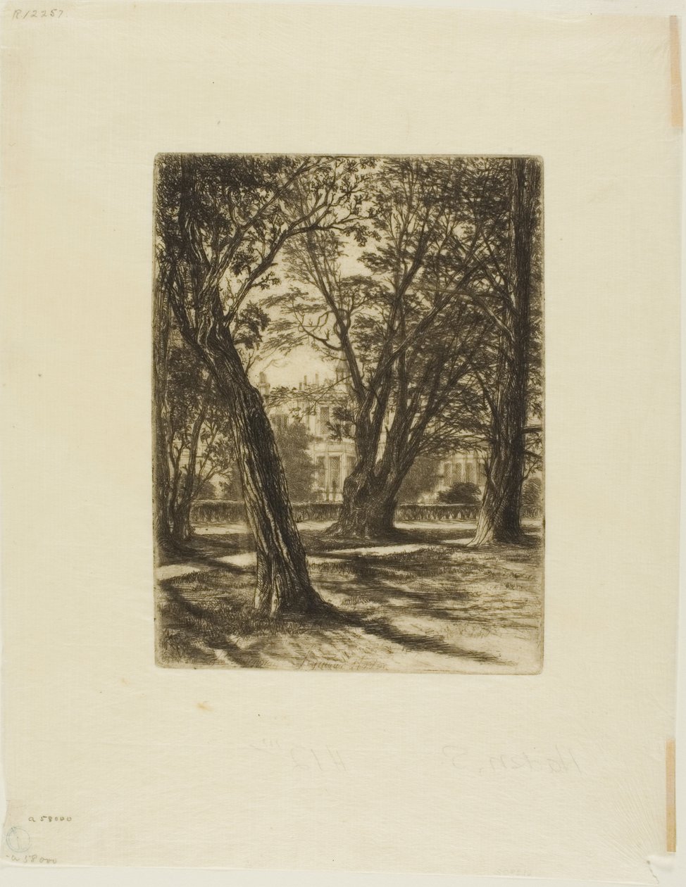 Jardins de Kensington, No. I (petite planche) - Francis Seymour Haden